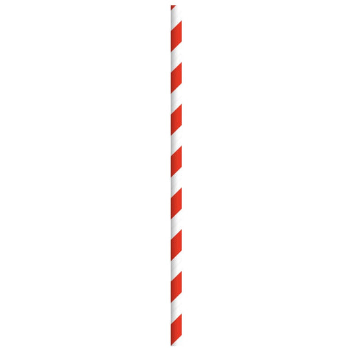 Cannuccia in carta rossa/bianca imbustata singolarmente - Ø 0,6 cm - H 19,7 cm - 3000 unità