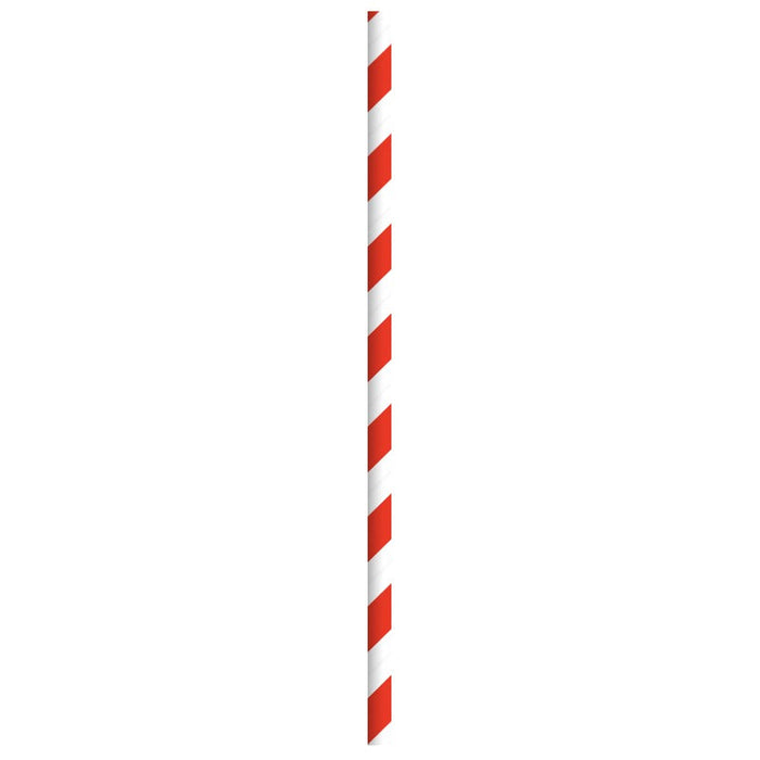 Cannuccia in carta rossa/bianca imbustata singolarmente - Ø 0,6 cm - H 19,7 cm - 3000 unità