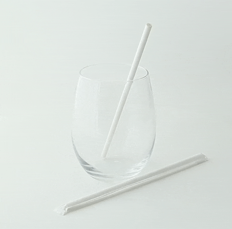 Cannuccia in carta bianca imbustata singolarmente - Ø 0,6 cm - H 19,7 cm - 3000 unità