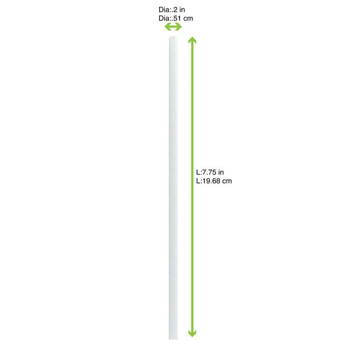 Cannuccia in carta bianca - Ø 0,6 cm - H 19,7 cm - 3000 unità - dimensions