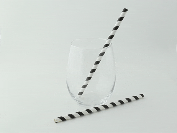 Cannuccia per smoothie in carta nera/bianca - Ø 0,8 cm - H 19,7 cm - 3000 unità
