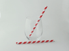 Cannuccia per smoothie in carta rossa/bianca - Ø 0,8 cm - H 19,7 cm - 3000 unità