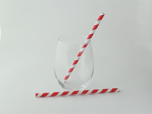Cannuccia per smoothie in carta rossa/bianca - Ø 0,8 cm - H 19,7 cm - 3000 unità