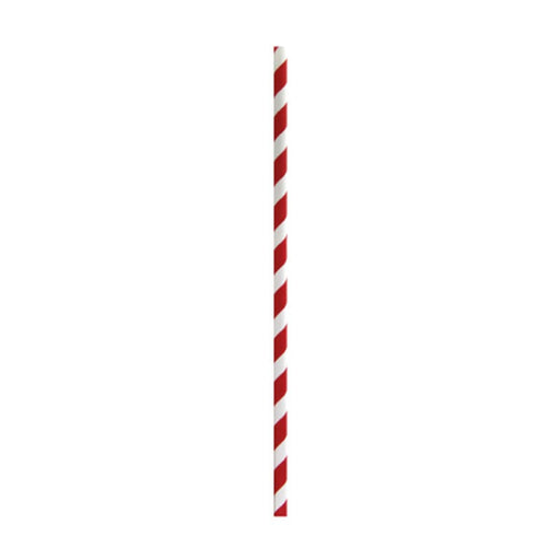 Cannuccia per smoothie in carta rossa/bianca - Ø 0,8 cm - H 19,7 cm - 3000 unità