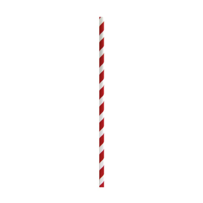 Cannuccia per smoothie in carta rossa/bianca - Ø 0,8 cm - H 19,7 cm - 3000 unità