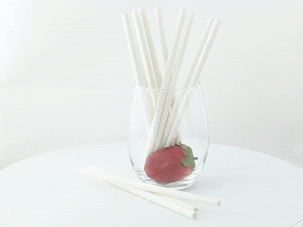 Cannuccia per smoothie in carta bianca - Ø 0,8 cm - H 19,7 cm - 3000 unità