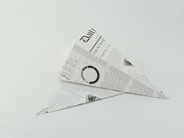 Cono in cartone con decoro Giornale - 430 ml - 19,5 cm x 16 cm - 500 unità