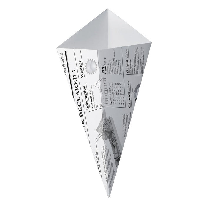 Cono in cartone con decoro Giornale - 430 ml - 19,5 cm x 16 cm - 500 unità