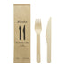 Kit posate in legno 2 / 1: coltello forchetta, imballo kraft - 16,5 cm - 250 unità