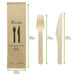 Kit posate in legno 2 / 1: coltello forchetta, imballo kraft - 16,5 cm - 250 unità - dimensions