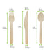 Kit posate in legno 4/1: coltello forchetta cucchiaio tovagliolo, imballo kraft - 16,5 cm - 250 unità - dimensions