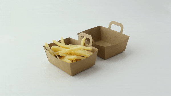 Mini cestino in cartone kraft - 9,5 cm x 7 cm x 3,5 cm - 500 unità