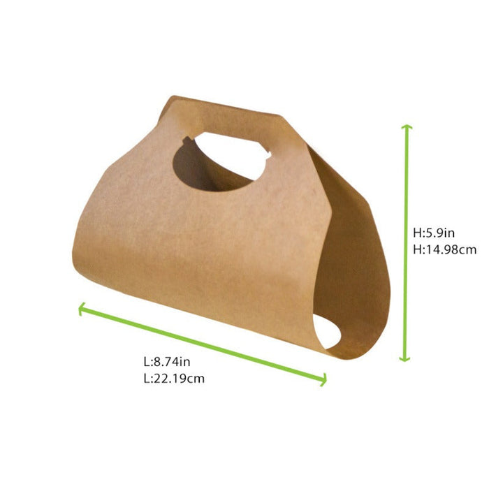 Portabicchieri in kraft - 2 scomparti - 38,5 cm x 22,2 cm - 400 unità - dimensions