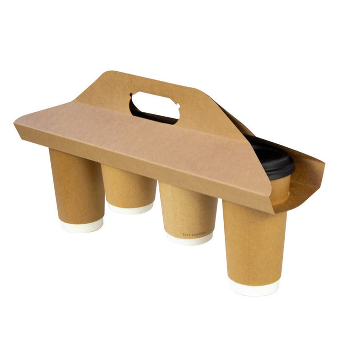 Portabicchieri in kraft - 4 scomparti - 38 cm x 42 cm - 250 unità