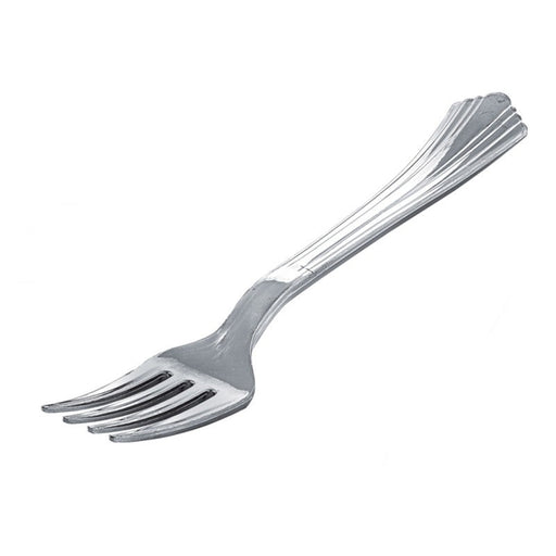 Forchetta in plastica PS argentata "Régence" - 17,6 cm - 1000 unità - dimensions