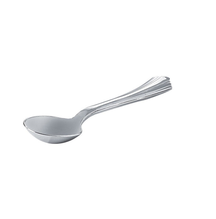 Cucchiaio da minestra in plastica PS argentata "Régence" - 16 cm - 1000 unità