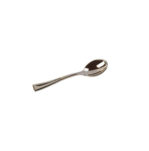 Cucchiaino da caffè in plastica PS argentata - 12,9 cm - 1000 unità