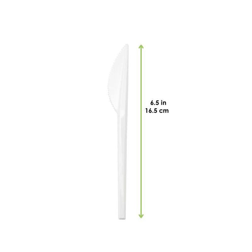 Coltello in plastica PS bianca - 16,5 cm - 2000 unità - dimensions