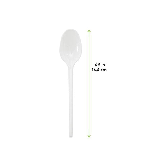 Cucchiaio in plastica PS bianca - 16,5 cm - 2000 unità - dimensions