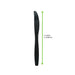 Coltello in plastica PS nera "Majesty" - 19,2 cm - 1000 unità - dimensions