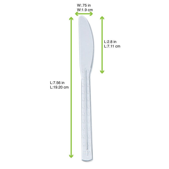 Coltello in plastica PS trasparente «Firstclass» - 19,2 cm - 500 unità - dimensions