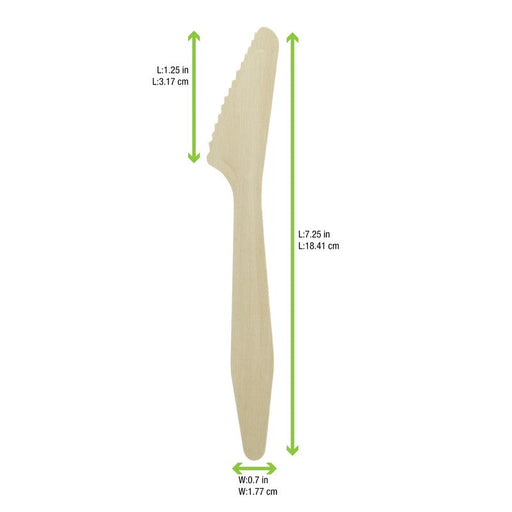 Coltello in legno "Hercule" - 18,5 cm - 1000 unità - dimensions
