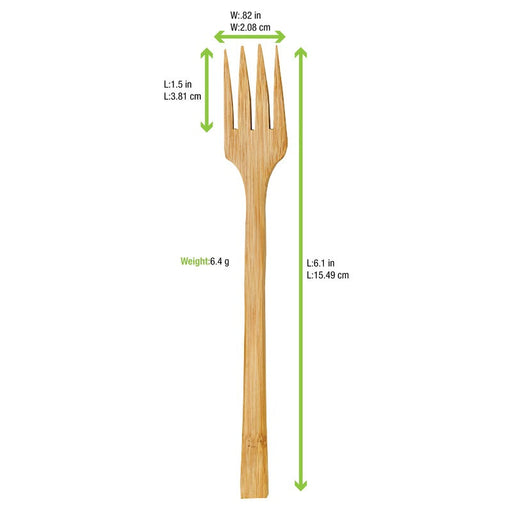Forchetta in bambù - 16 cm - 250 unità - dimensions