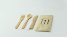 Kit posate in bambù 4/1 "Bambi", imballo kraft - 16 cm - 250 unità