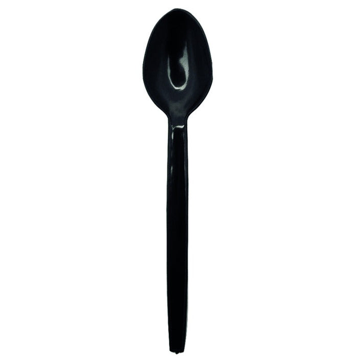 Cucchiaino da caffè in plastica PS nera - 11,4 cm - 2000 unità
