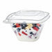 Contenitore "Deli" quadrato in PET trasparente con coperchio - 375 ml - 12,8 cm x 12,8 cm x 7 cm - 100 unità