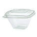 Contenitore "Deli" quadrato in PET trasparente con coperchio - 375 ml - 12,8 cm x 12,8 cm x 7 cm - 100 unità