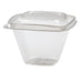 Contenitore "Deli" quadrato in PET trasparente con coperchio - 500 ml - 12,8 cm x 12,8 cm x 8,5 cm - 100 unità