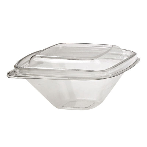 Contenitore "Deli" quadrato in PET trasparente con coperchio - 250 ml - 12,8 cm x 12,8 cm x 5,5 cm - 100 unità