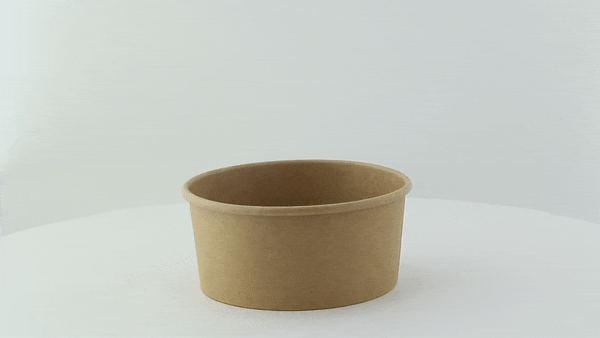 Contenitore "Deli" rotondo in cartone kraft - 360 ml - Ø 11,4 cm - H 5,2 cm - 500 unità