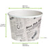 Contenitore "Deli" rotondo in cartone con decoro Giornale - 650 ml - Ø 11,4 cm - H 9,9 cm - 500 unità - dimensions