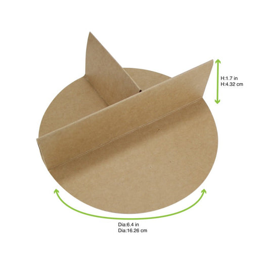 Divisorio a 3 scomparti in cartone marrone - Ø 16 cm - H 5,1 cm - 360 unità - dimensions