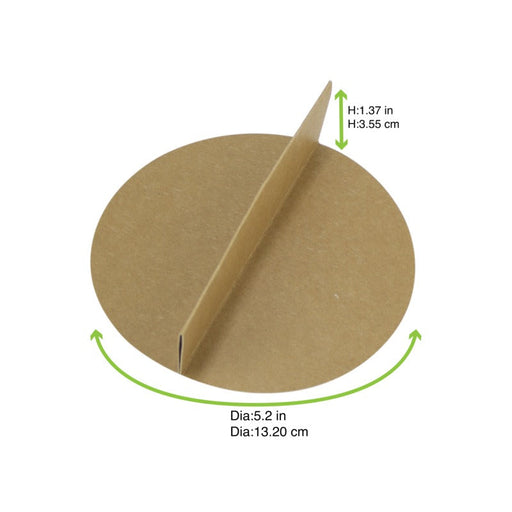 Divisorio a 2 scomparti in cartone marrone - Ø 13,3 cm - H 3,7 cm - 360 unità - dimensions