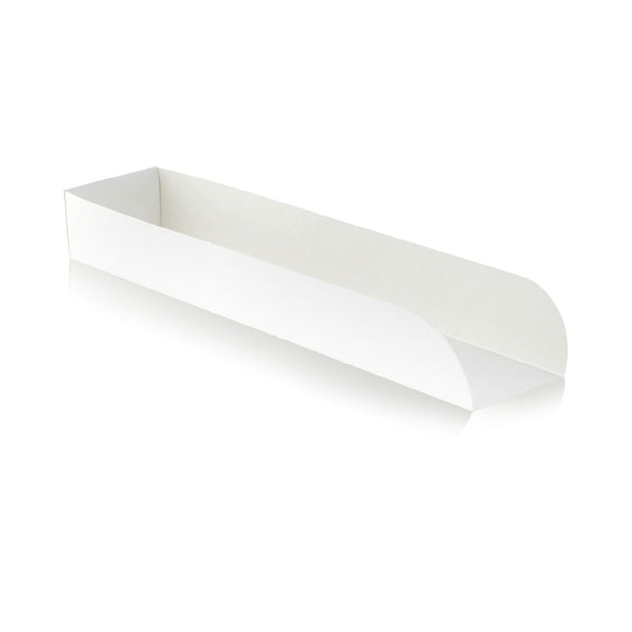 Supporto per hot dog in cartone bianco - 25 cm x 5,5 cm x 3,5 cm - 1000 unità