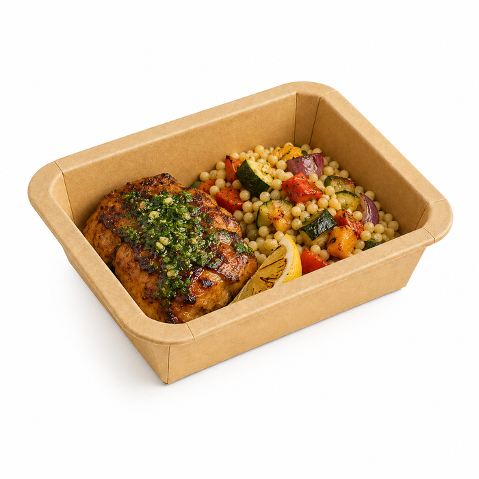Vaschetta termosigillabile gastronorm 1/8 in cartone marrone - 520 ml - 16 cm x 13 cm x 4,5 cm - 300 unità