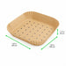 Cestino per frittura quadrato forato in carta kraft 40 g/m² - 20 cm x 20 cm x 4,5 cm - 2400 unità - dimensions