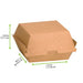 Scatola per hamburger in cartone kraft marrone - 11 cm x 10 cm x 8 cm - 300 unità - dimensions
