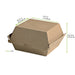 Scatola per hamburger in cartone kraft marrone microonda - 14,5 cm x 13,3 cm x 8,5 cm - 500 unità - dimensions