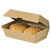 Scatola per hamburger in cartone kraft marrone microonda - 22,5 cm x 12,5 cm x 8,2 cm - 200 unità