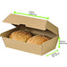 Scatola per hamburger in cartone kraft marrone microonda - 22,5 cm x 12,5 cm x 8,2 cm - 200 unità - dimensions