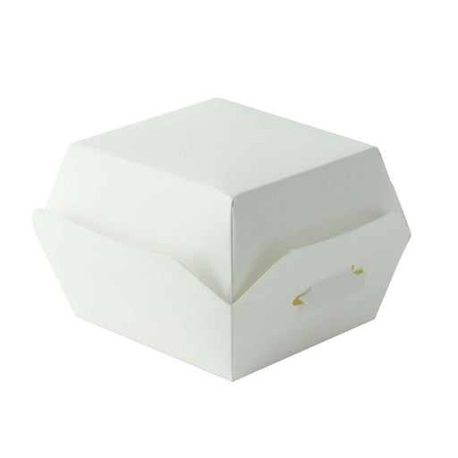 Mini scatola per hamburger in cartone bianco - 7 cm x 7 cm x 5 cm - 500 unità