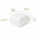 Mini scatola per hamburger in cartone bianco - 9,8 cm x 9,5 cm x 5 cm - 450 unità - dimensions