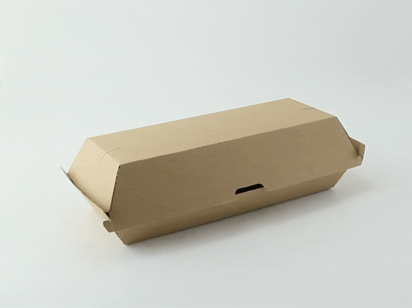 Scatola per hot dog in cartone kraft marrone microonda - 25 cm x 10,7 cm x 7 cm - 200 unità