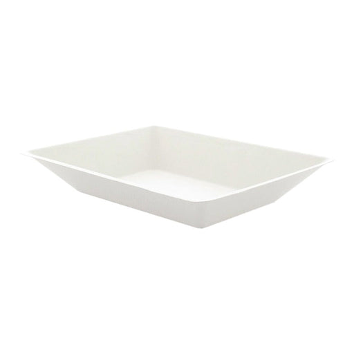 Piatto rettangolare bianco in polpa di cellulosa "Eco-Design" - 450 ml - 17 cm x 13 cm - 500 unità