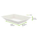 Piatto rettangolare bianco in polpa di cellulosa "Eco-Design" - 450 ml - 17 cm x 13 cm - 500 unità - dimensions