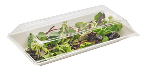 Piatto rettangolare bianco in polpa di cellulosa "Eco-Design" - 500 ml - 26 cm x 13 cm - 500 unità